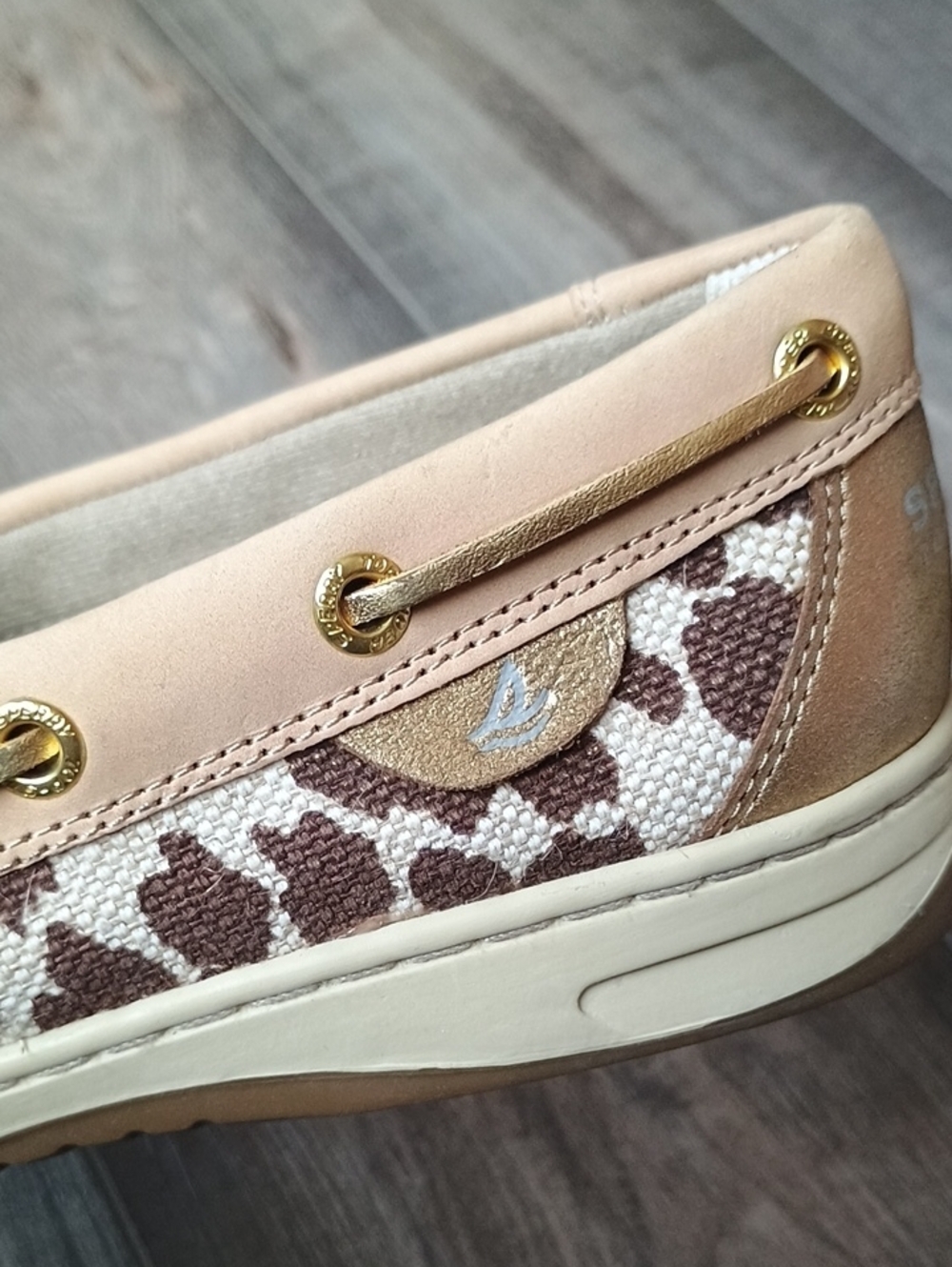 Sperry Beige and Brown Leopard-Print Slip-On Loafers - Picture 6 of 8